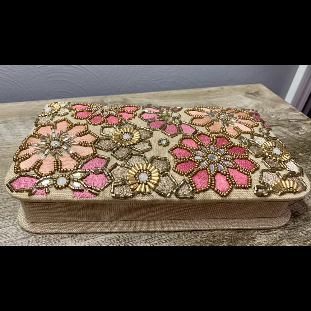 Floral beaded Jewelry box